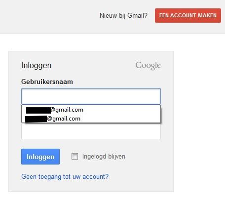 Inloggen bij Gmail .